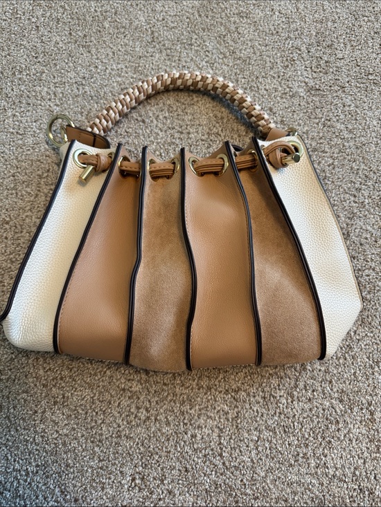 Dolce Vita Handbags - Dolce Vita Chic Two-Tone Tan and Cream Women's Shoulder Bag